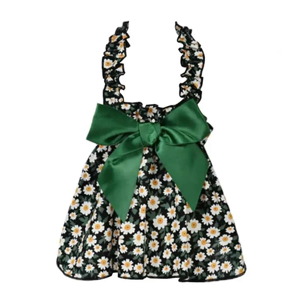 Fashion Cat Pet Dog Dress Sleeveless Cyan Flower Slim Style Cat Princess Dog Dresses Summer Clothes Puppy Skirt Chihuahua Bichon