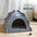 Pet Tent Bed Removable Cat Sofa Basket Canvas Semi-enclosed Cat House Dog Cave Hut Cat Sleeping Bed for Room Decor Pet Supplies - Play Paws Toys