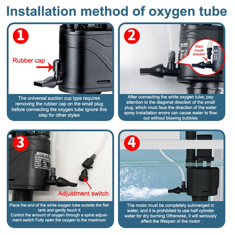 [Ali-YY30] 1 Set Fish Tank Oxygen Pump Quiet Filter 3-In-1 Fish Farming Oxygen Pump Small Upper Filtration Circulation Device