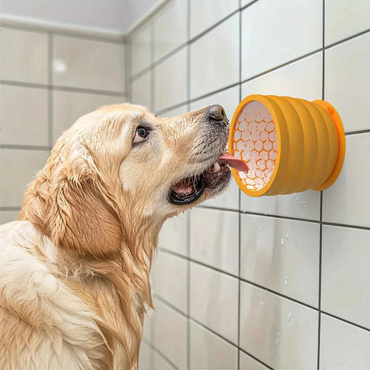 Silicone Slow Feeder Dog Bowl Cup - Anti-Slip Distraction Design for Small To Medium Breeds - Promotes Healthy Digestion