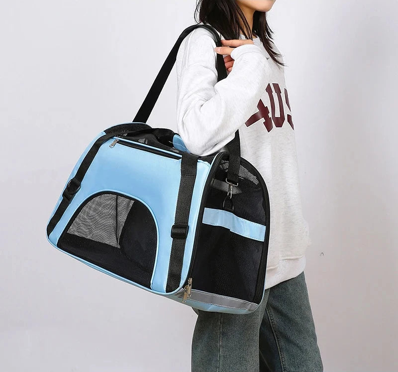 Cat Bags Portable Dog Carrier Bag Mesh Breathable Foldable Cats Carrier Bag Travel Breathable Transport Handbag - Play Paws Toys