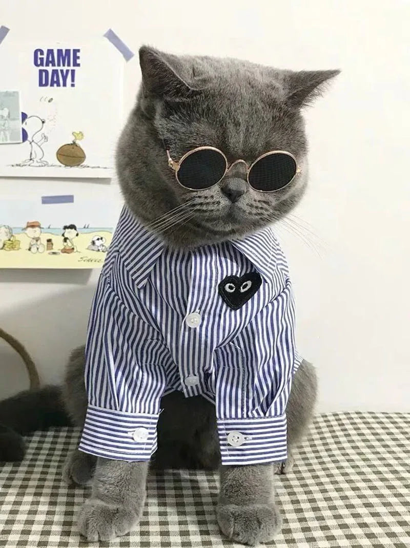 Puppy Dog Sunglasses Anti-skid Round Metal Cat Classic Retro Sunglasses Hippie Cute and Funny Pet Glasses Cosplay Party Costume