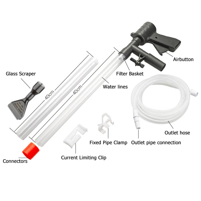 Aquarium Fish Tank Water Change Pump Aquarium Cleaning Tool Vacuum Water Changer Sand Gravel Cleaner Siphon Filter Pump Manual