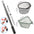 Folding Fishing Net with Aluminum Alloy Landing Net Non-Slip Gloves Storage Bag Fish Pliers Lip Gripper for Easy Catch & Release