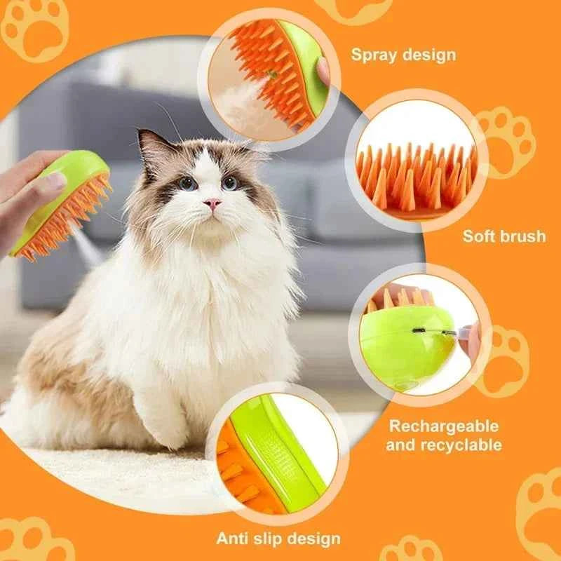 3 in 1 Pet Brush Cat Steam Brush Comb Dog Brush Electric Spray Cat Hair Brushes Massage Pet Grooming Hair Removal Combs