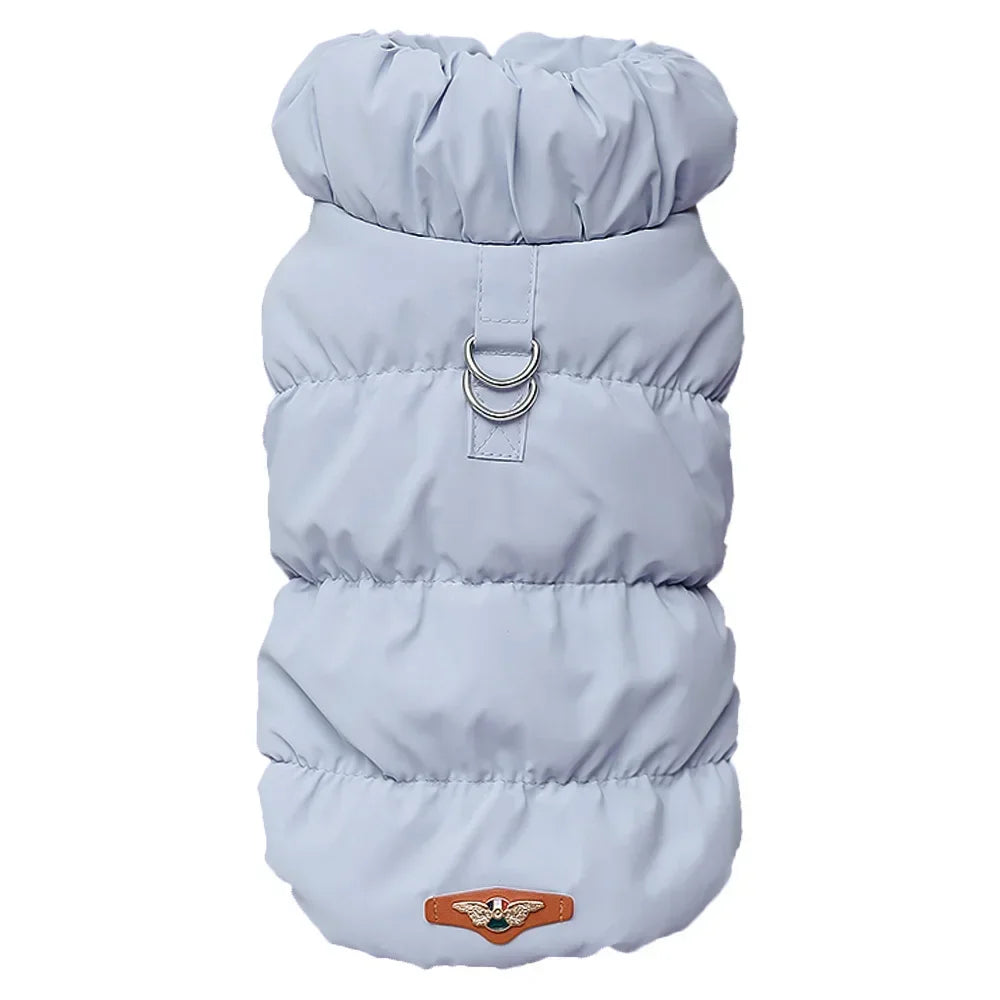 Luxury Winter Dog Coat Vest Warm Cotton Pet Jacket Coat Thickened Designer Dog Clothes with D-ring  Ropa Para Perro