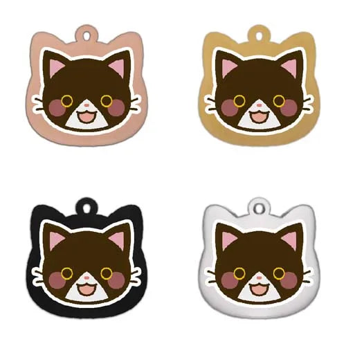 Cute Personalized Cat Tags Stainless Steel Colored Pattern Pets Cat Name Tags Pendant Engraved Keyring Kitten Accessories