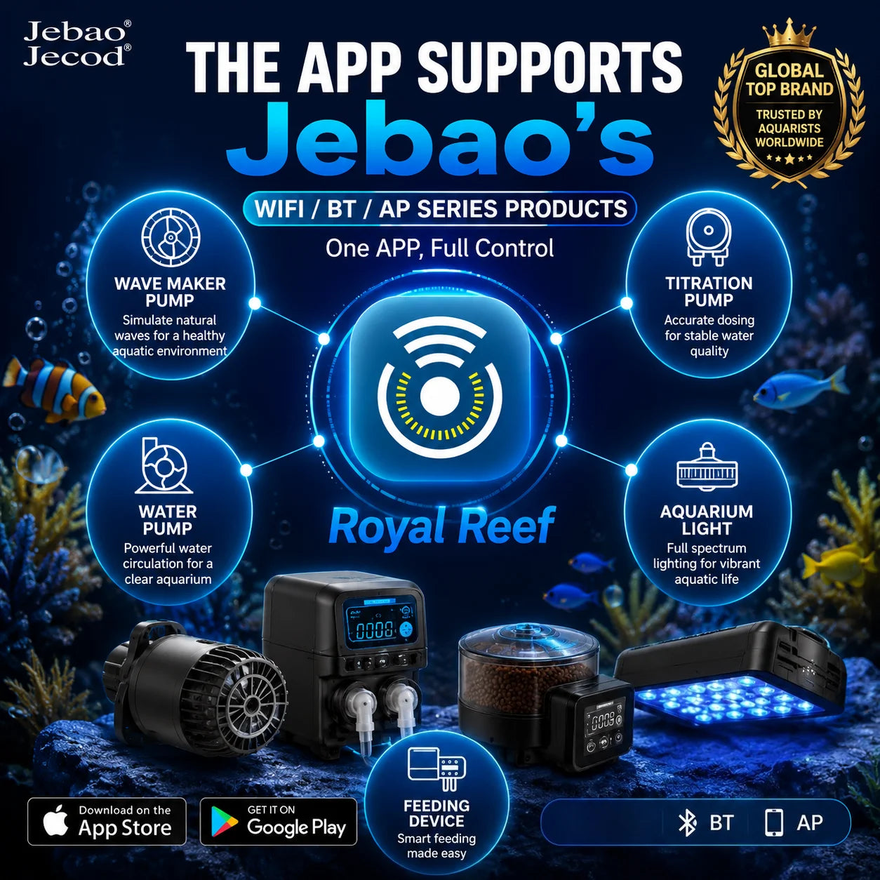 Jebao Jecod DRF15 DRF20 Automatic Fish Feeder APP Control Smart Aquarium Auto Feeder LCD Timer Food Dispenser Coral ReefFishTank