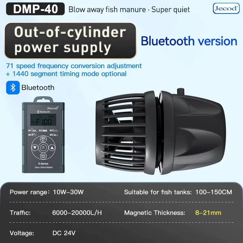 Jebao Jecod New Smart Bluetooth App Control Cordless Freshwater Saltwater Fish Tank DMP-10/20/30/40 Aquarium Wavemaker Pump