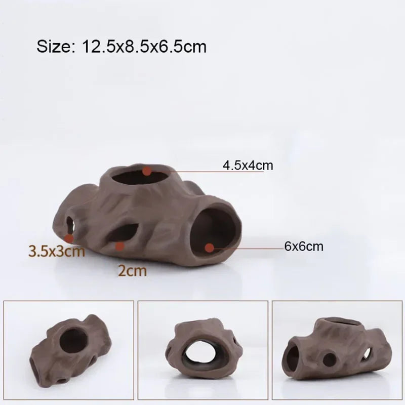 Quality Ceramic Aquarium Decor Fish Shrimps Shelter House Pottery Scorpion House Canister Simulation Stone Fish Tank Decoration