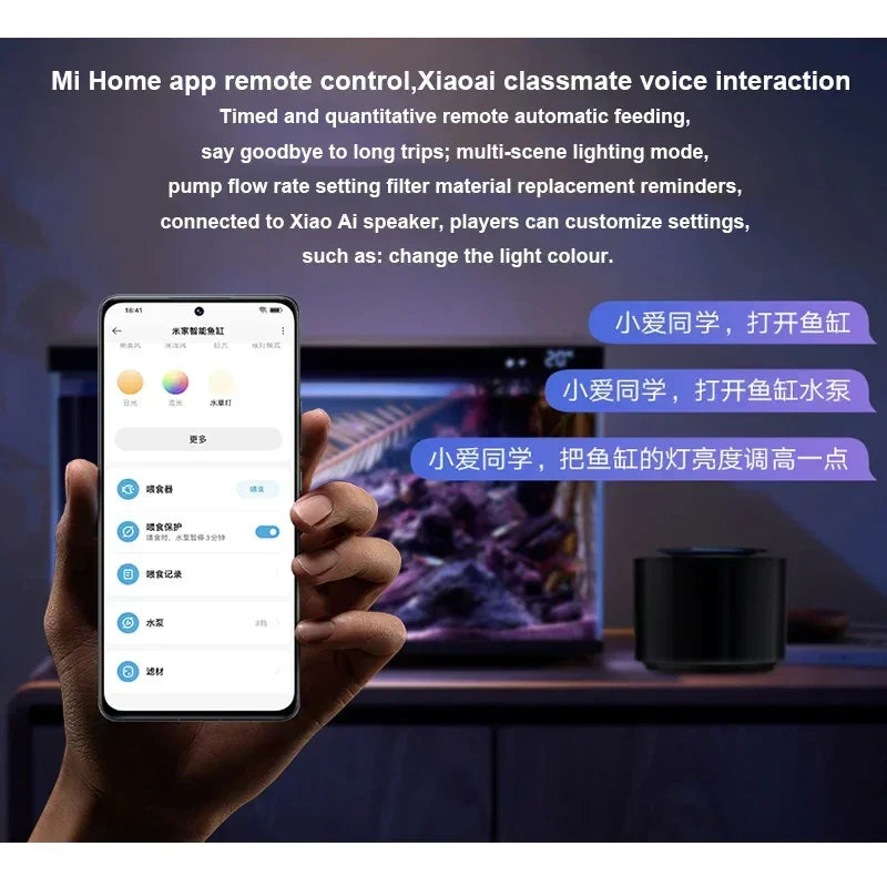 NEW MIJIA Smart Fish Tank MYG100 Work With Mijia APP Mobile Controlled Remote Feeding Smart Lighting System Light Aquarium CN