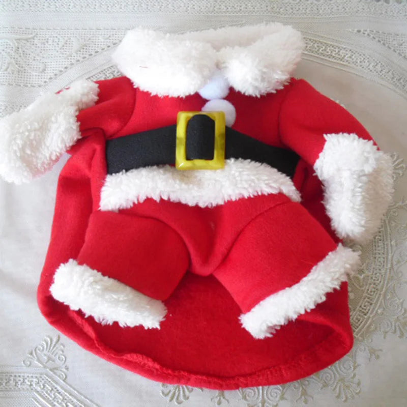 Christmas Dog Santa Claus Outfits For Small Medium Dogs Funny Cosplay Costume Cat Clothing Dressed Up Yorkshire Pug Pet Clothes