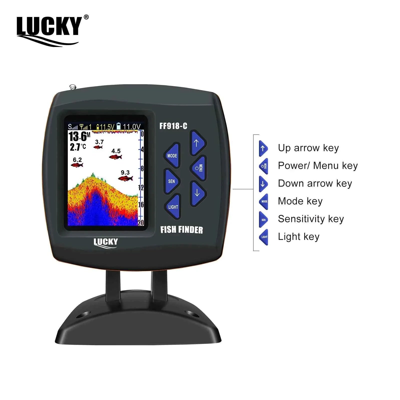 LUCKY FF918 Bait Boat Fish Finder 3.5" LCD perating range 300m Depth Range 100M Wireless