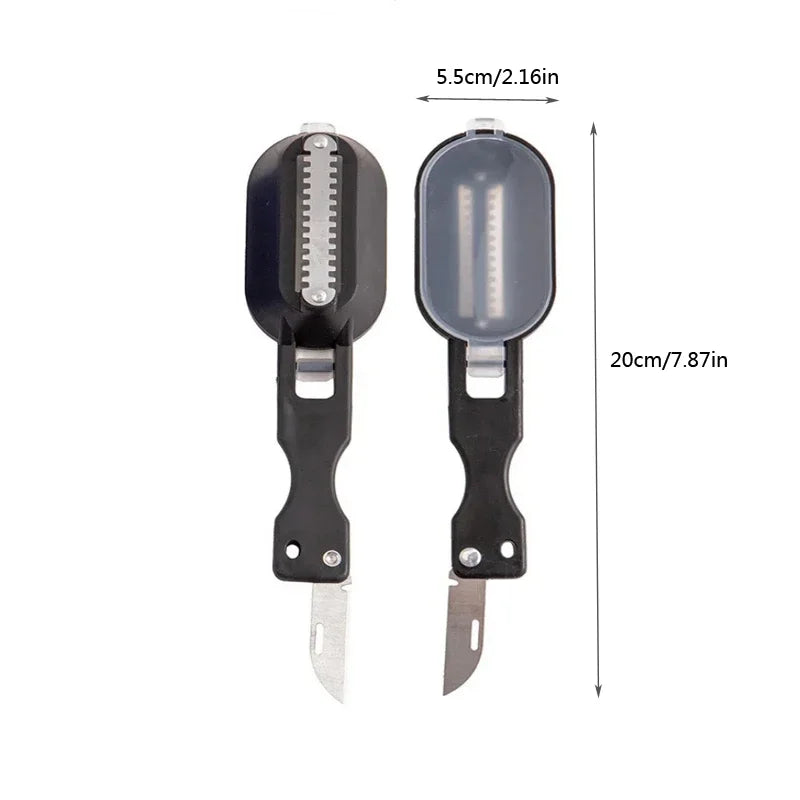 Fish Skin Brush Fast Remove Fish Scale Scraper Planer Tool Fish Scaler Fishing Knife Cleaning Tools Kitchen Cooking Accessorie