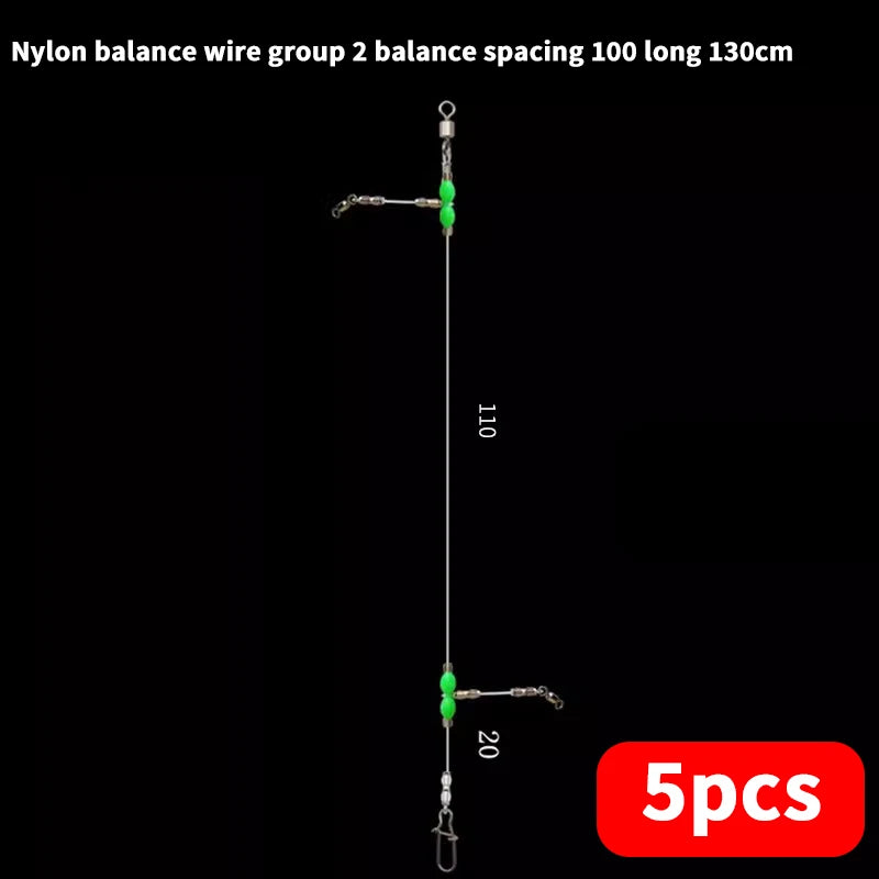 PD Fishing Tackle Nylon Tenpin Line Set Sea Fishing Wreck Pulling Stream Shore Fishing Long Casting Gourd Connector Accessories
