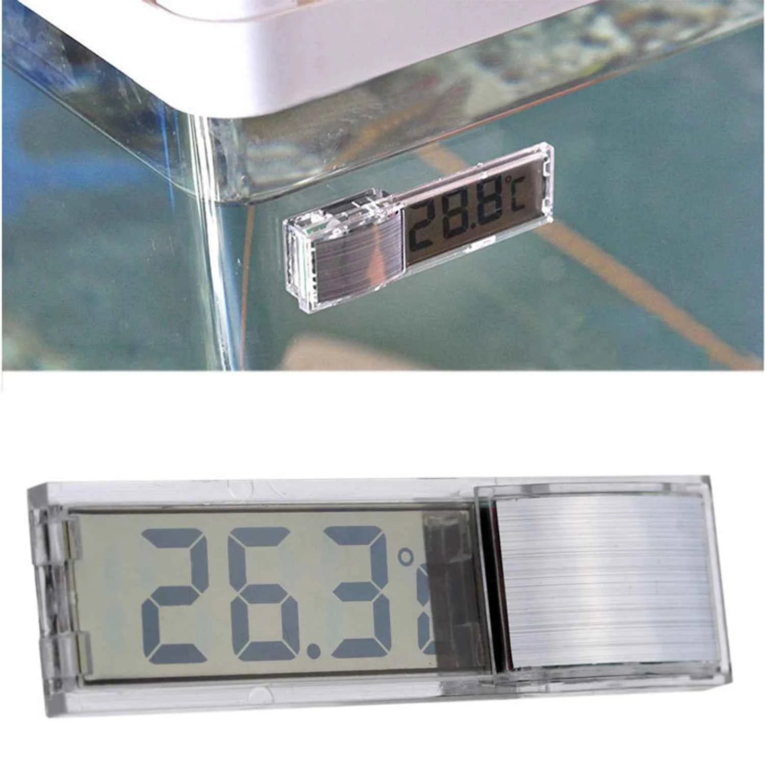 Aquarium Thermometer Electronic LCD Digital Fish Tank Temperature Measurement Fish Tank Temp Meter Aquarium Accessories 1pc