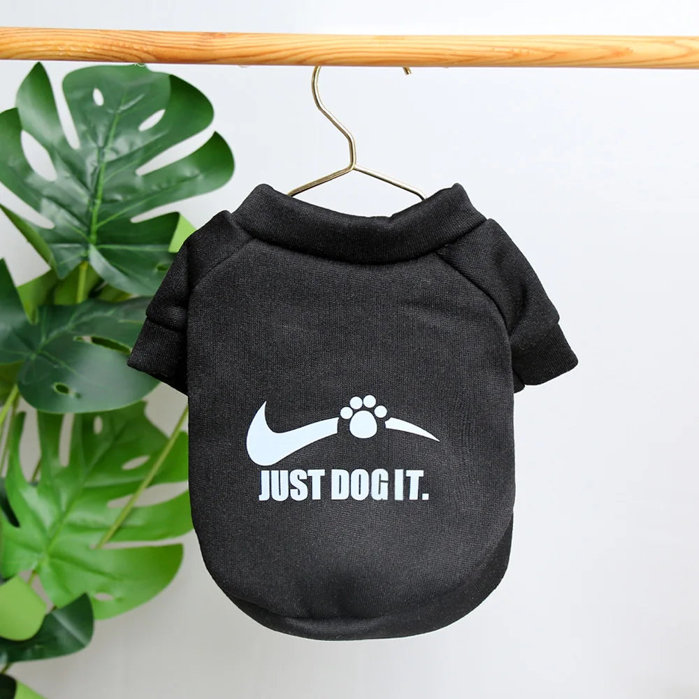Autumn and winter pet clothes, cute English letter velvet round neck hoodie, super cute cat and dog universal clothes, fashionab