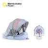 Mambobaby Baby Pool Float with Canopy & Tile Baby Swim Ring Infant Swimming Trainer Circle With Adjustable Strap for Boys Girls