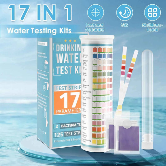 100/125Pc Aquarium Test Strips 5-17 in 1 Water Testing Kits with Test Tube Freshwater Saltwater Home Carbonate Root pH Test Tool