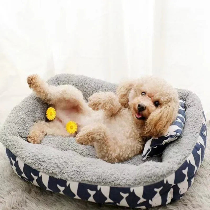 Soft Pet Bed Cat Bed Dog Bed Pet Mattress with Pillow Winter Warm Comfortable Sleeping Mat for Cats Dogs Plush Cat Mat Cat House - Play Paws Toys