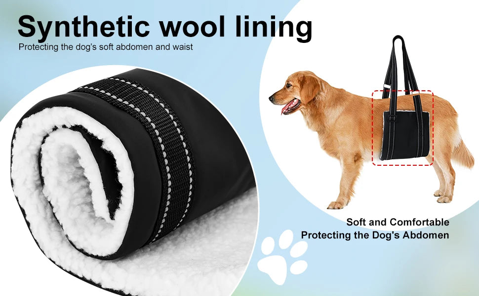 Dog Lift Harness Adjustable Dog Sling for Back Legs Support Rehab Harness for Weak Rear Legs Pet Aid Assist Tool For Elderly Dog