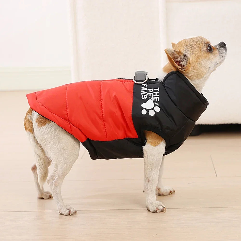 Warm Dog Coat for Small Medium Dogs Cat Autumn Winter Reflective Print Puppy Jacket Costume Chihuahua Pug Dachshund Pet Clothing