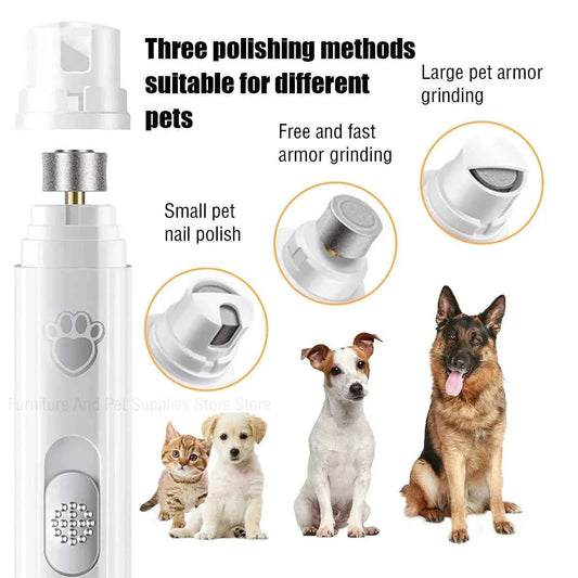 Electric Dog Nail Grinder Pet Nail Clipper USB Rechargeable Pet Nail Trimmers Painless with Polisher Wheel for Small/Large Pets