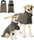 ATUBAN Warm Dog Coat English Plaid Dog Fleece Vest Windbreaker Jacket Winter Clothing Traction Eyelets Suitable for All Dog Type