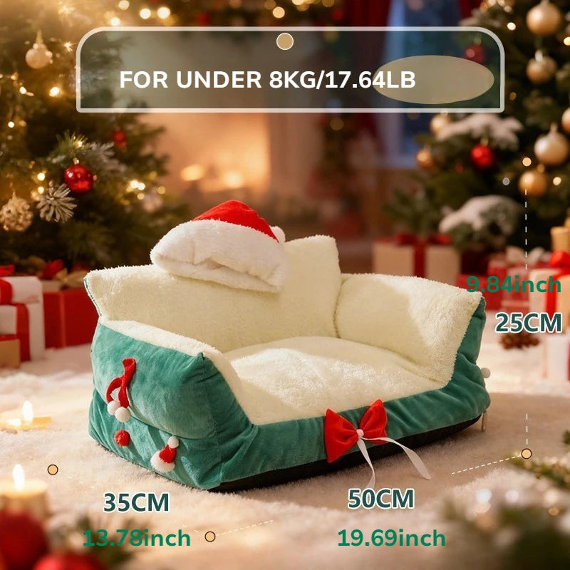 Winter Warm Cat Bed Large Size Removable Washable All Season Pet Sofa Christmas Cat House for Pets - Play Paws Toys