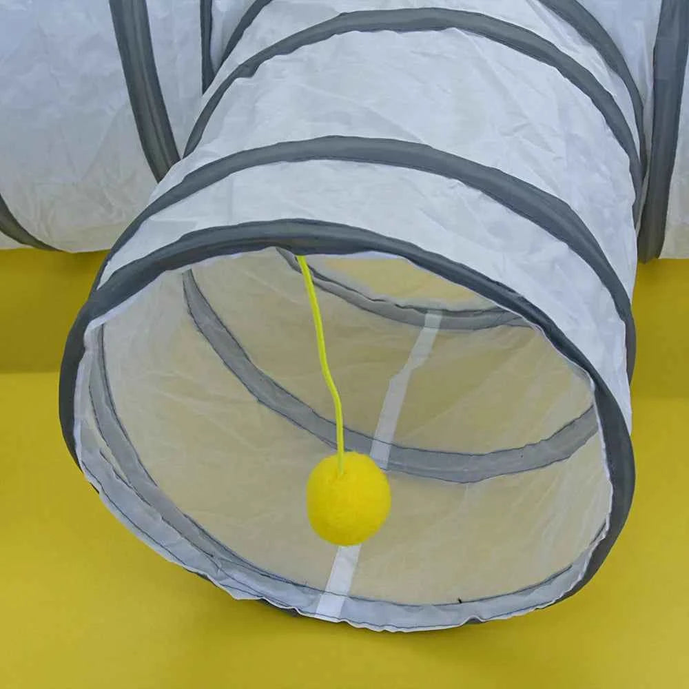 White Cat Tunnel Pet Supplies Funny Kitten Toys Foldable Toys For Cat Pet Training Interactive Fun Toy Play Tunnel Tube