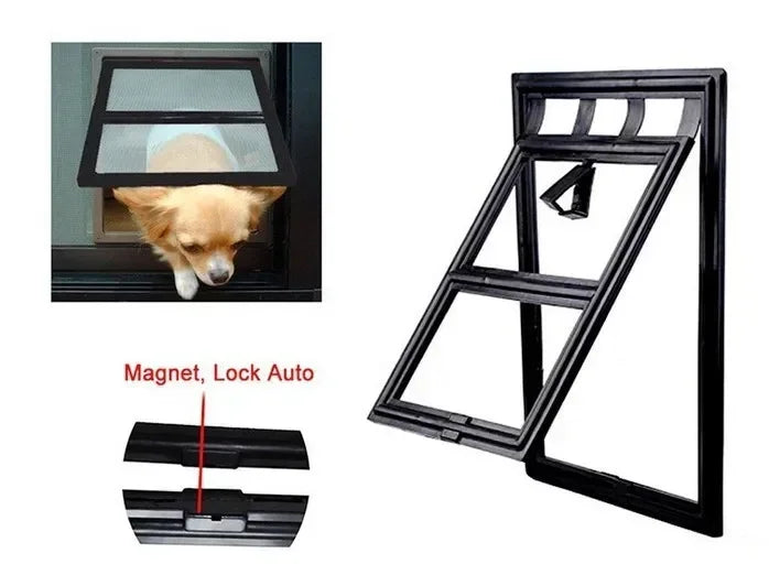 Home Lockable Dog Screen Door Pet Cat Screen Door Plastic Pet Door for Mosquito Proof Screen Window Security Flap Gate Dog Fence - Play Paws Toys