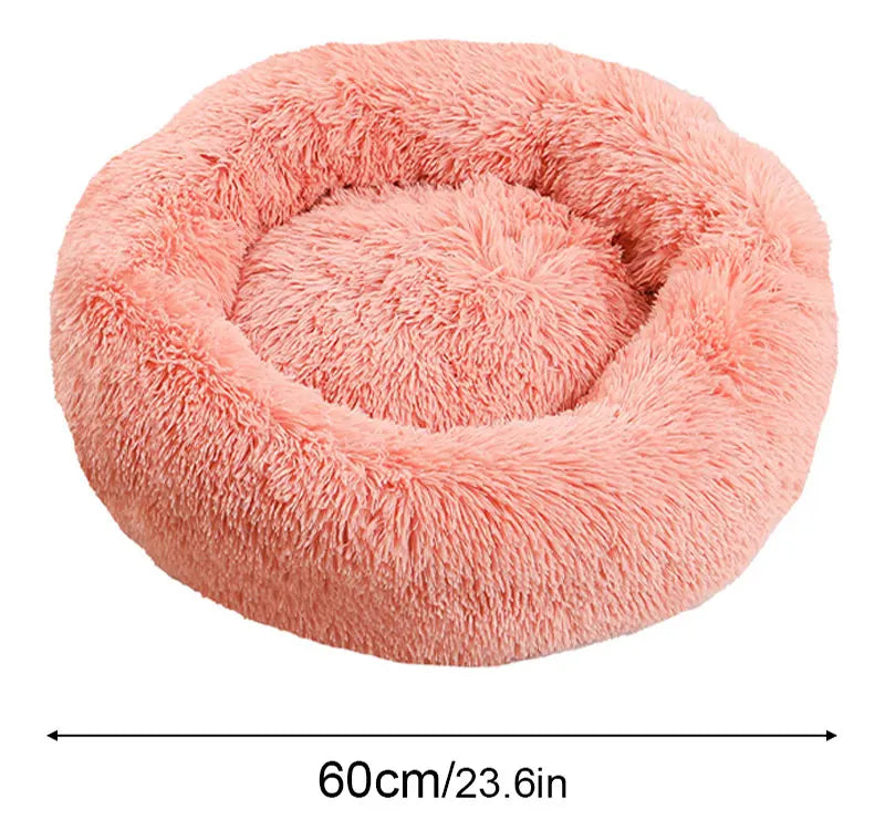 40-60cm Round Pet Bed for Large Dog Bed Super Soft Cat Bed Long Plush Dogs Basket Cushion Cat Bed Cat Mat Animals Sleeping Sofa