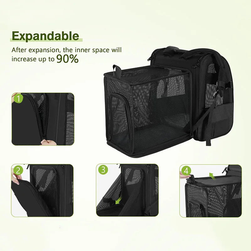 Cat Carrier Backpacks Expandable Cat Backpack with Shade Cover, Breathable Mesh Pet Carrier Backpack Bag for Travel Hiking Campi - Play Paws Toys
