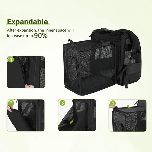 Cat Carrier Backpacks Expandable Cat Backpack with Shade Cover, Breathable Mesh Pet Carrier Backpack Bag for Travel Hiking Campi - Play Paws Toys