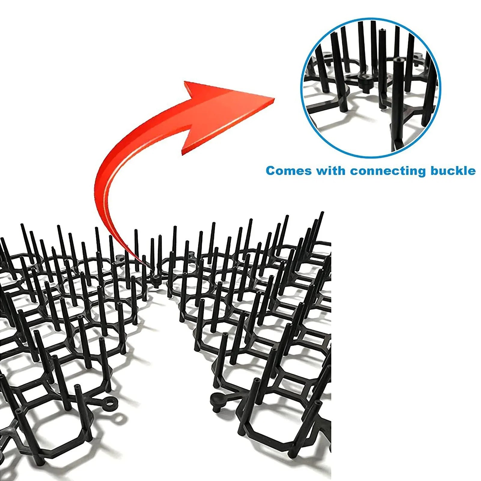 12Pcs Cat Deterrent Mat Anti Cat Dog Network Repellent Training Plastic Spike Mat for Keeping Away Cats Dogs Protecting Plants