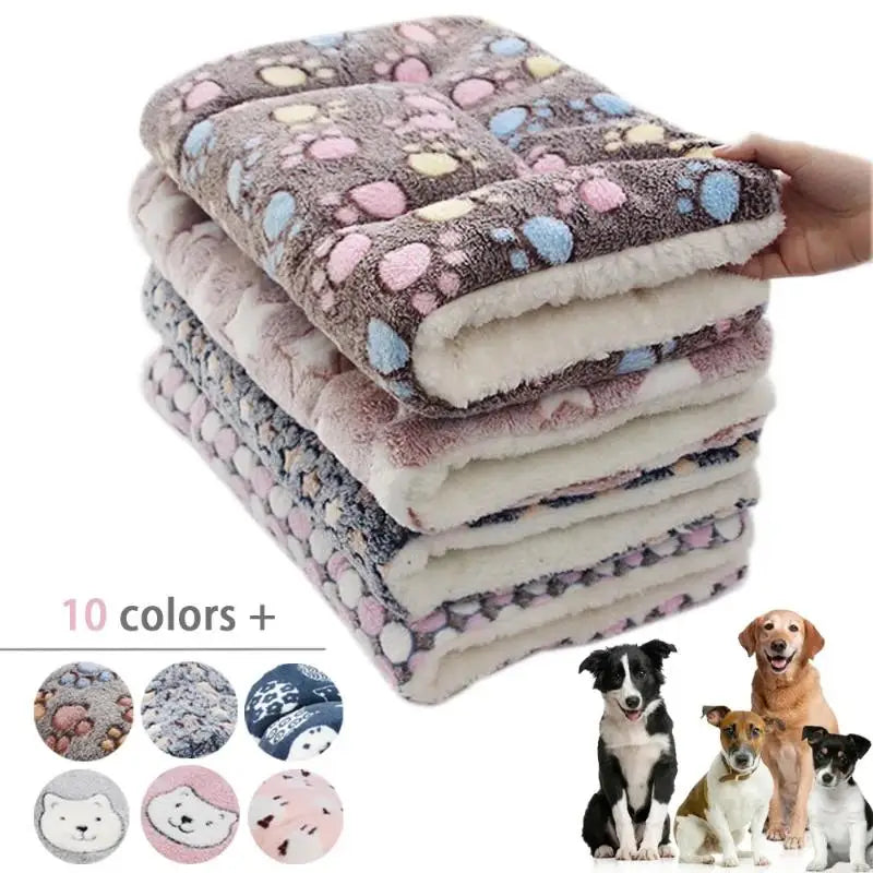 Pet Sleeping Mat Dog Bed Cat Bed Soft Hair Thickened Blanket Pad Fleece Home Washable Warm Bear Pattern Blanket Pet Supplies - Play Paws Toys
