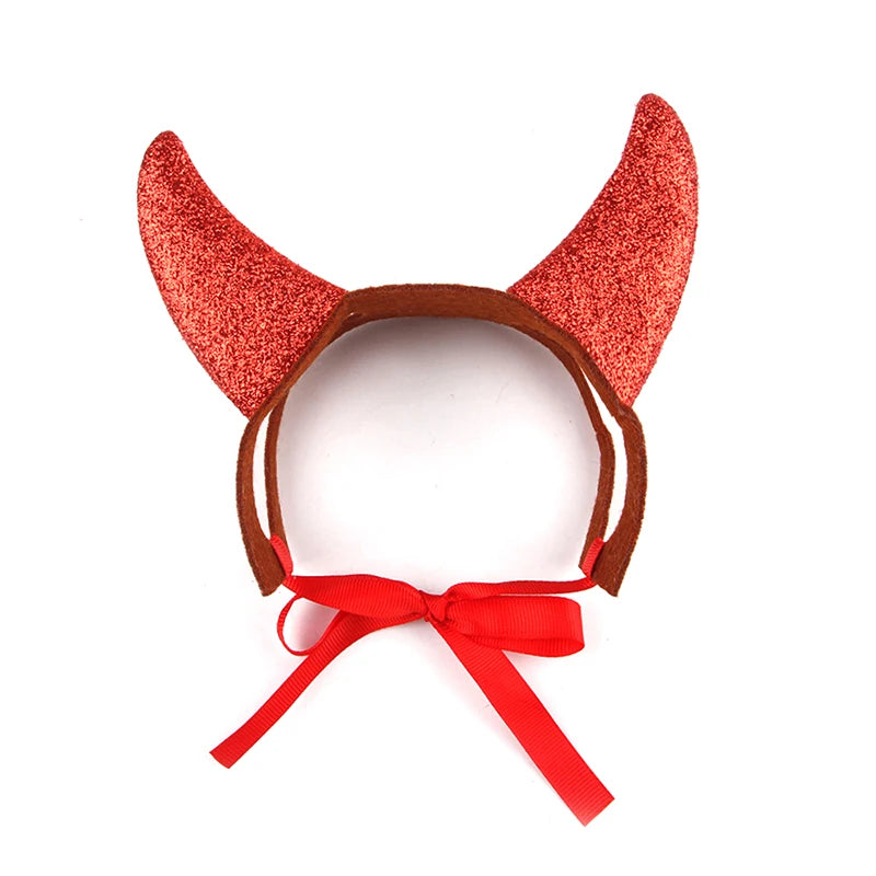 Pet Cosplay Costume Halloween Funny Devil Horns Headband Pet Cat Dog Festival Party Clothing Pet Decoration Accessories Gifts