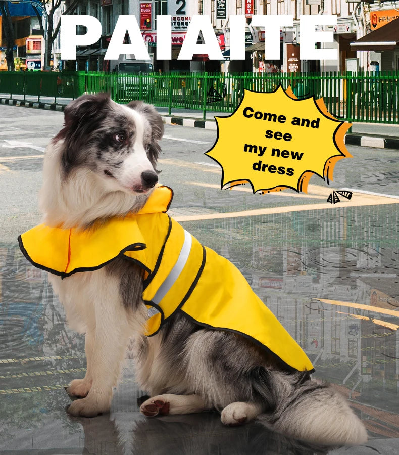 Dog Raincoat Hooded Poncho: Adjustable Waterproof Reflective Rain Jacket for Small, Medium, and Large Dogs