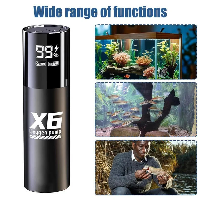 Aquarium Fish Tank Oxygen Pump Charging Dual-Purpose Air Pump Usb Lithium Battery Household Portable Fishing Mute 2400ma Outdoor