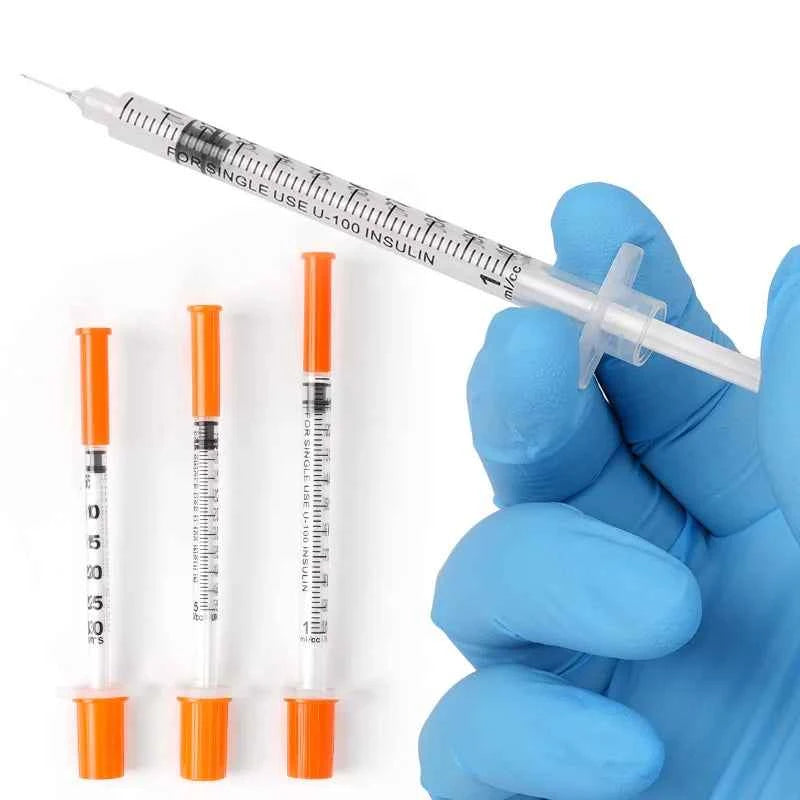 20/50/100Pcs Disposable Veterinary Syringe Manual Push Syringe 0.3/0.5/1ml Needle Farm Animal Syringe with Needles Cat Dog Pig