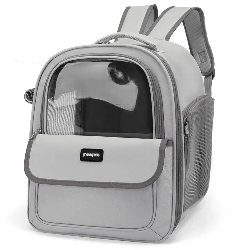 Large Capacity Breathable Mesh Portable Foldable Pet Carrier Backpack for Dog and Cat Outdoor Travel Camping Hiking Supplies - Play Paws Toys