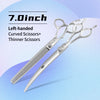 Fenice Left-handed Professional 7.0/7.5/8 inch JP440C Cutting Curved Fluffy Thinning Chunker Scissors Set Kit Pet Dog  Grooming