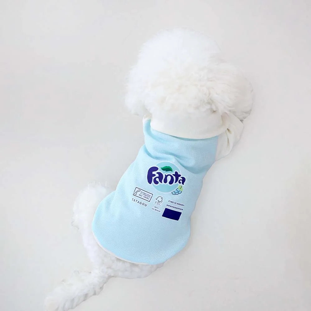 New Spring and Autumn Cat and Dog Pet Universal Cartoon Polo Shirt, Simple Clothes, Fruit Soda, Cute, Western Style, Comfortable