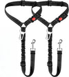 Dog Seat Belt for Car,Dog Car Harness Seatbelt Adjustable with Elastic Bungee Buffer, 2in1 Pet Leash Restraint Dog Safety Tether
