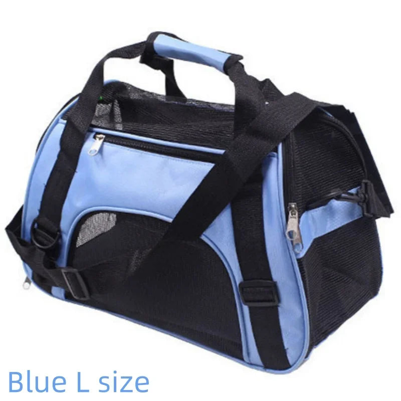 Pet Portable Foldable Four Sided Breathable Mesh Pet Bag Cat and Dog One Shoulder Travel Bag Crossbody Handbag Backpack Cat Bag - Play Paws Toys
