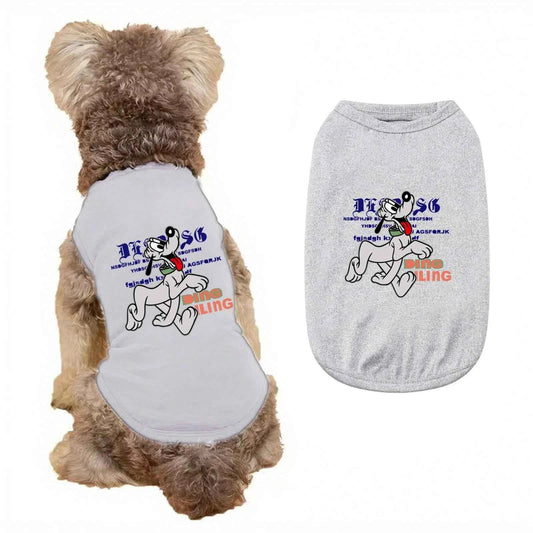 1PC  Bruto print pet sleeveless T-shirt, soft and breathable round neck pet vest