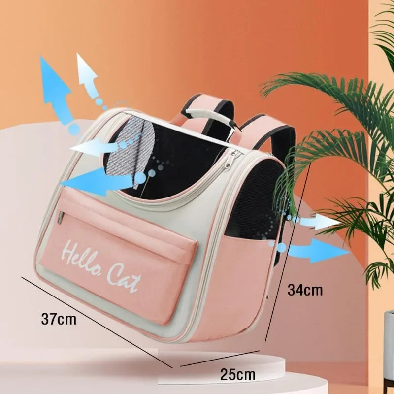 Cat Carrier Bags Windproof Outdoor Travel Backpack for Cat Small Dogs Transport Carrying Bag Cat Backpack Carriers With Cushion - Play Paws Toys