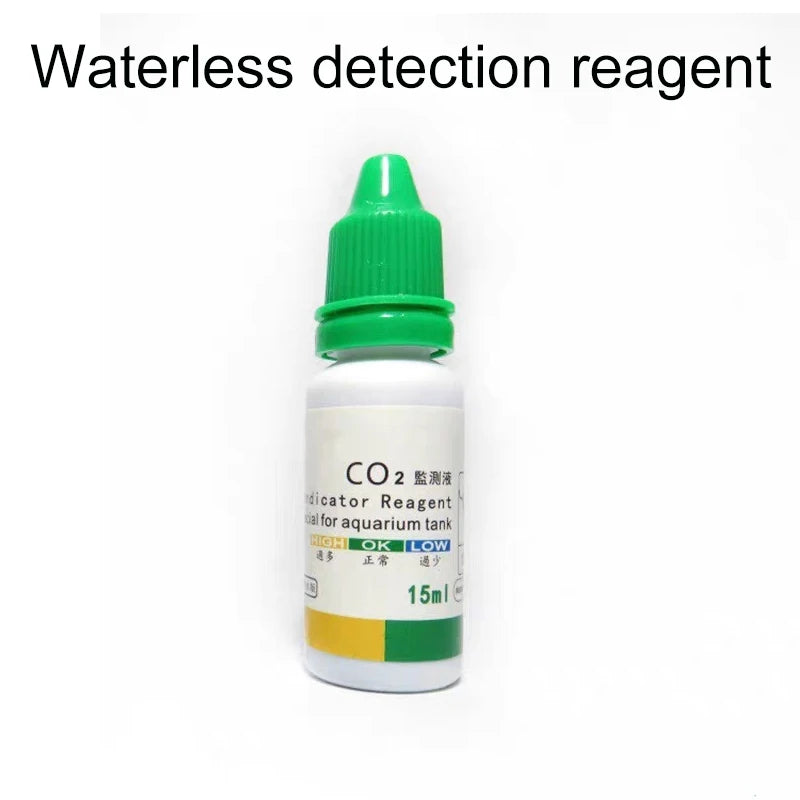 Aquarium CO2 Indicator DIY Fish Tank Glass Liquid Tester Monitor Plants Grass CO2 System Concentration Drop Checker Kit 15ml
