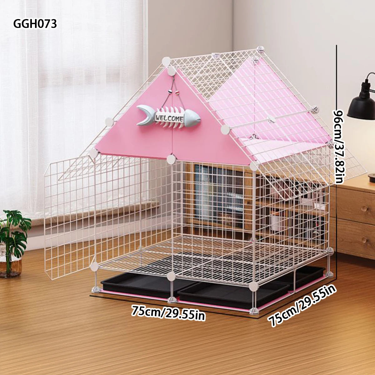 Cat Cage for Home Use, Indoor Pet Cat Large Space, Luxurious Small Cat House, Three-Story Multi-Cat Portable Assembly Empty Cage - Play Paws Toys