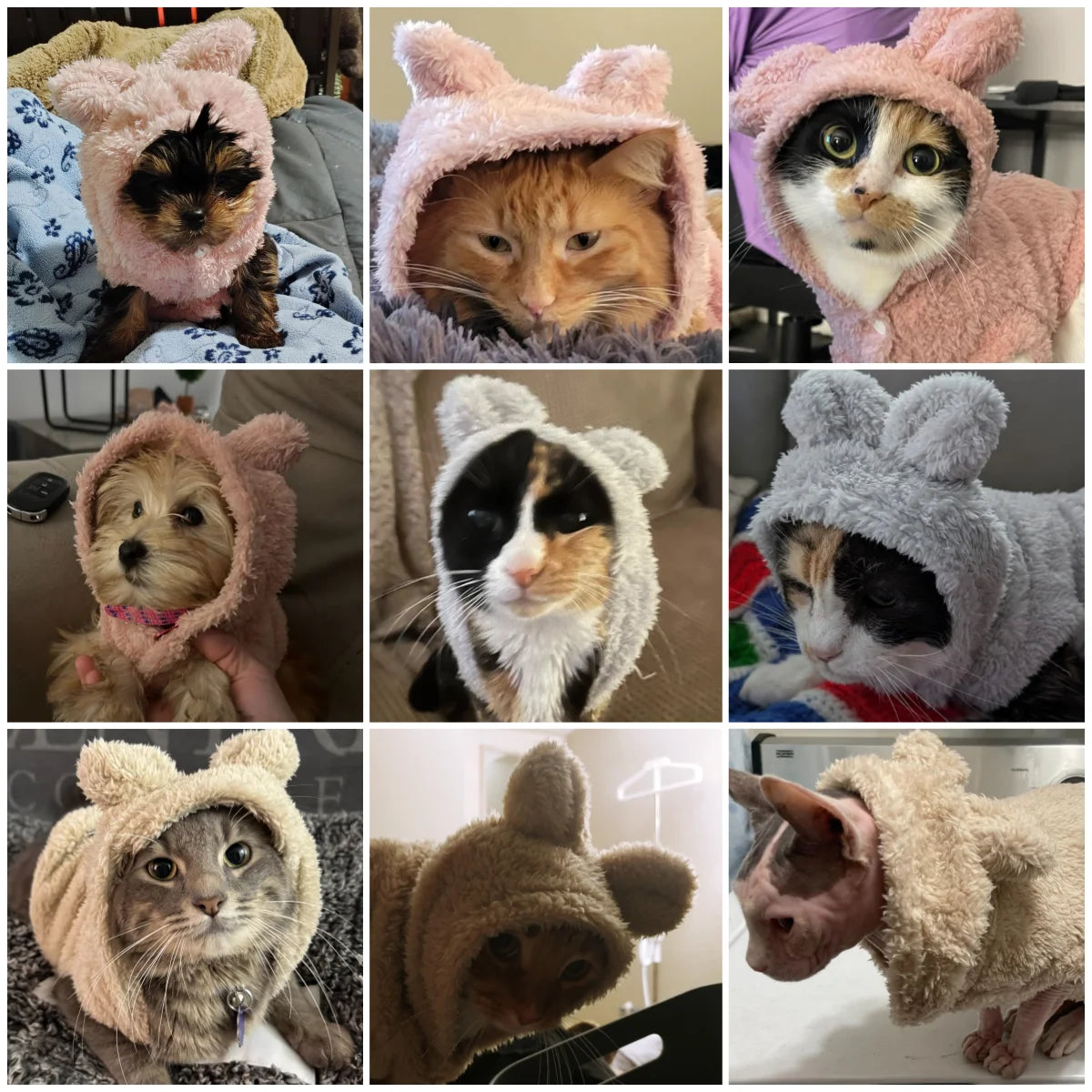 Autumn Winter Cat Clothes Soft Warm Cute Kitten Sweater Pet Fleece Costume For Small Medium Dogs Cats Kitty Sphynx Hoodies Coat - Play Paws Toys